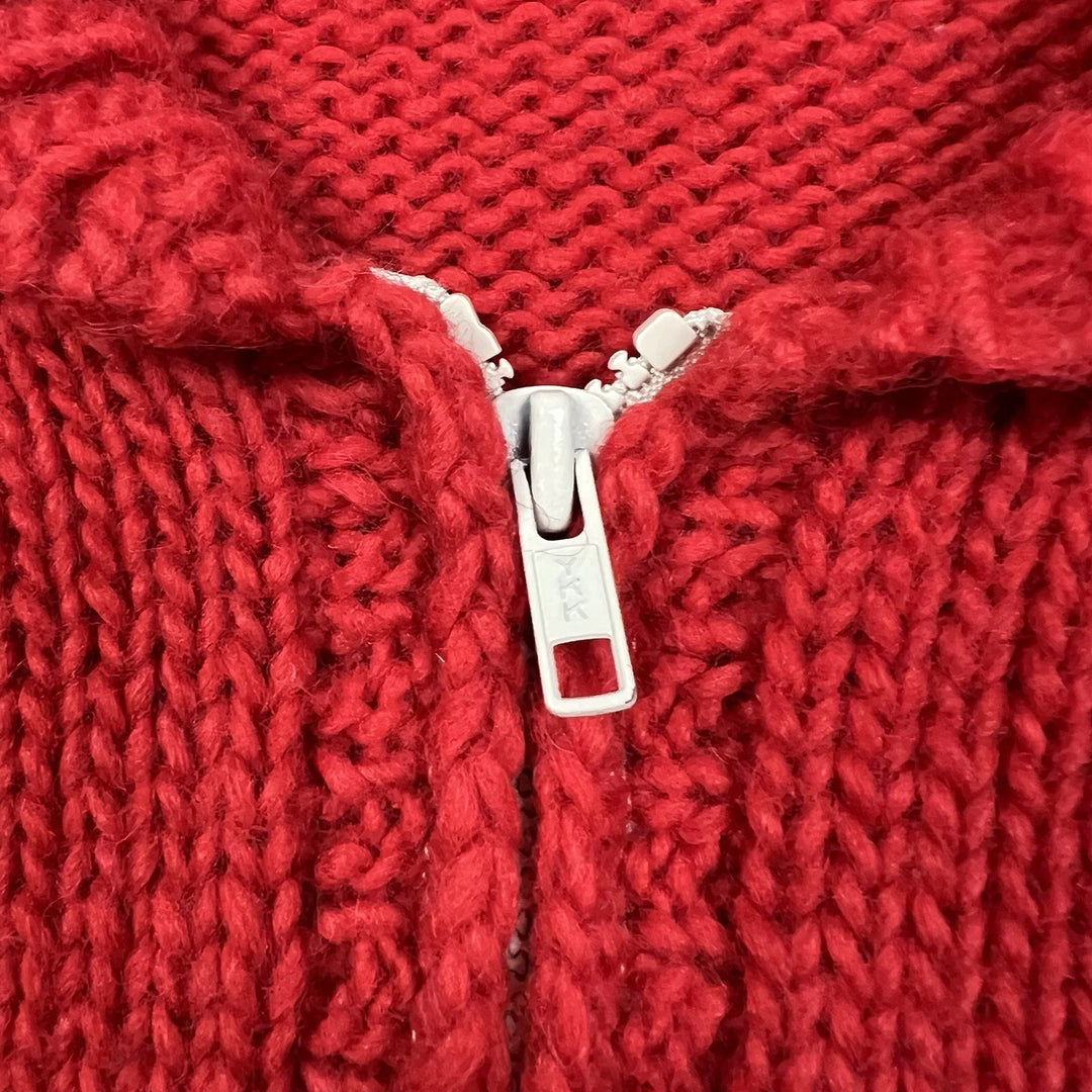 Vintage Cowichan-Inspired Wool Cardigan - Alaska Polar Bear