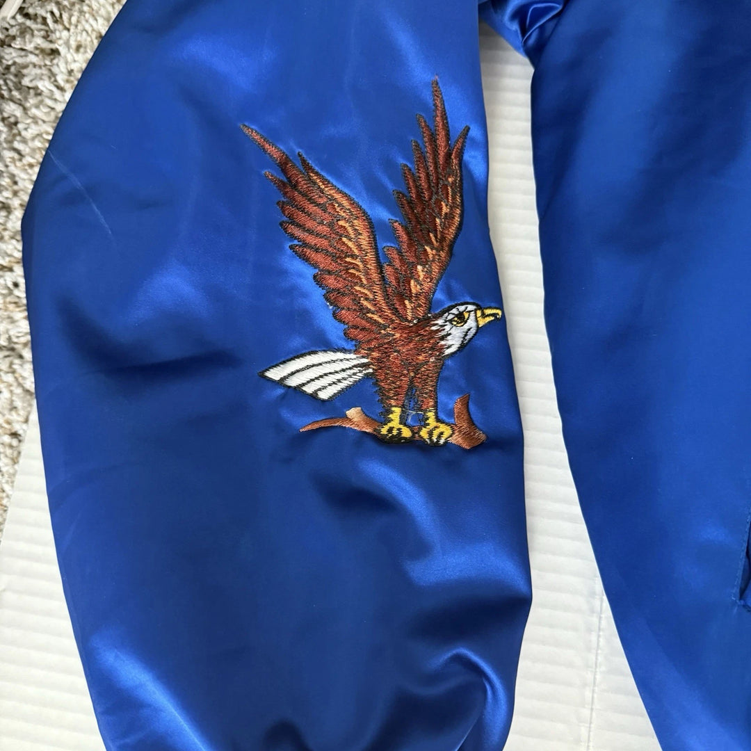 Vintage Bomber Jacket with Hood - Alaska Eagle