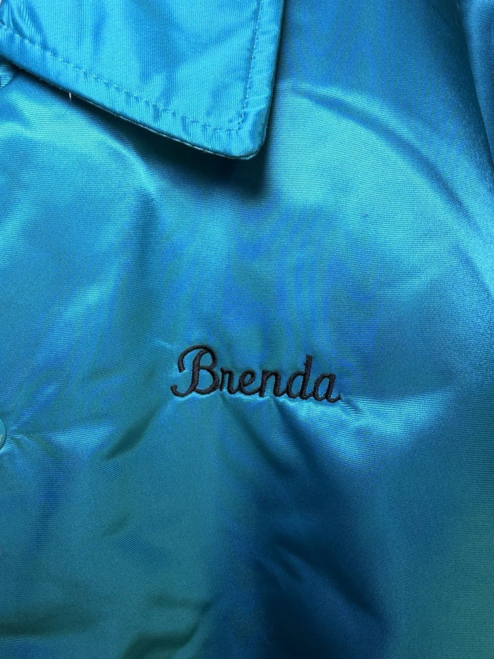 Vintage 80s Satin Bomber Jacket - Alaska Brown Bear (Brenda)