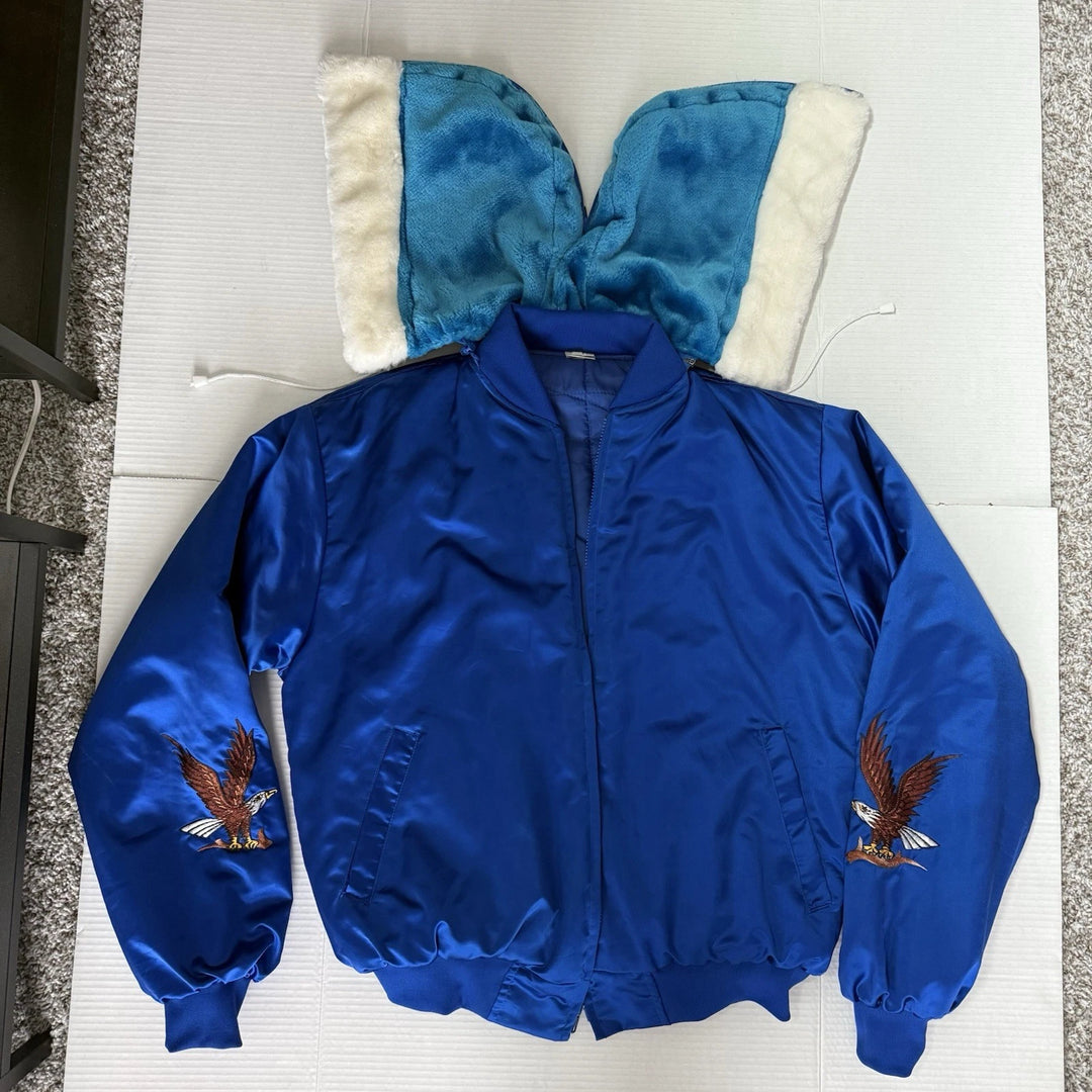 Vintage Bomber Jacket with Hood - Alaska Eagle